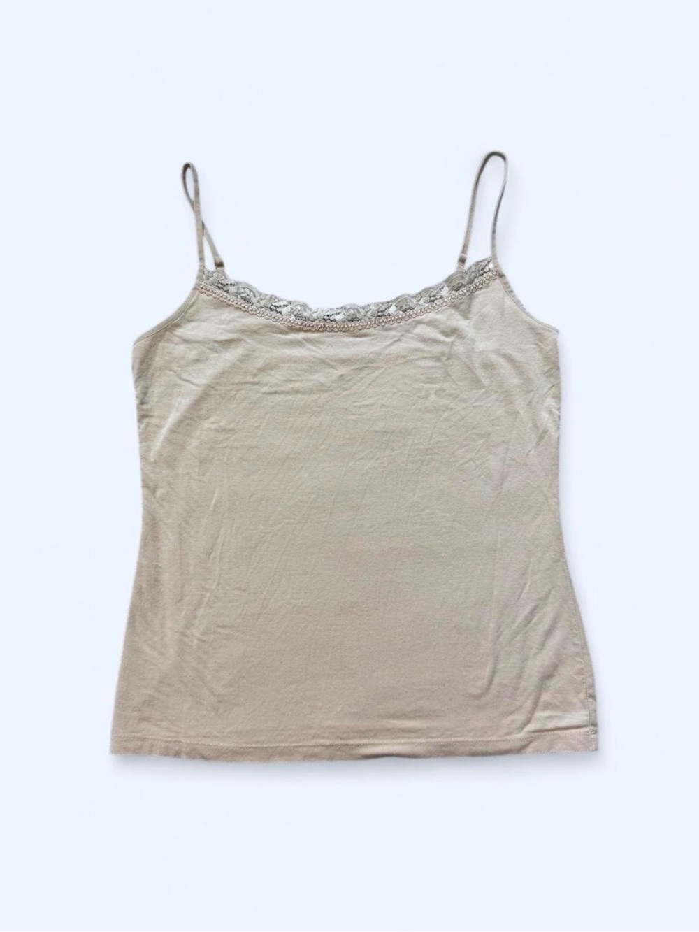 VTG Y2K Cami Lace Coquette Cottage Basic